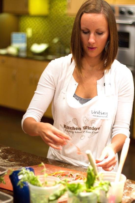 Woman cooking.