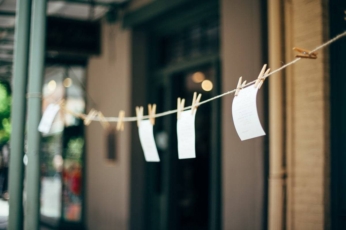 Notes on clothes pins.